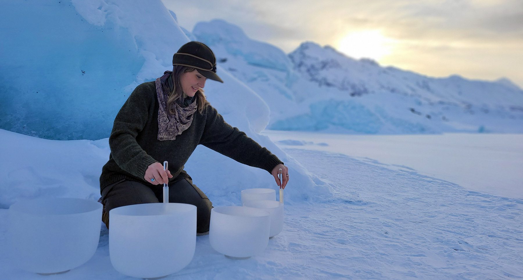 Auditory enlightenment experience on Matanuska Glacier with Sovereign Light LLC of Alaska