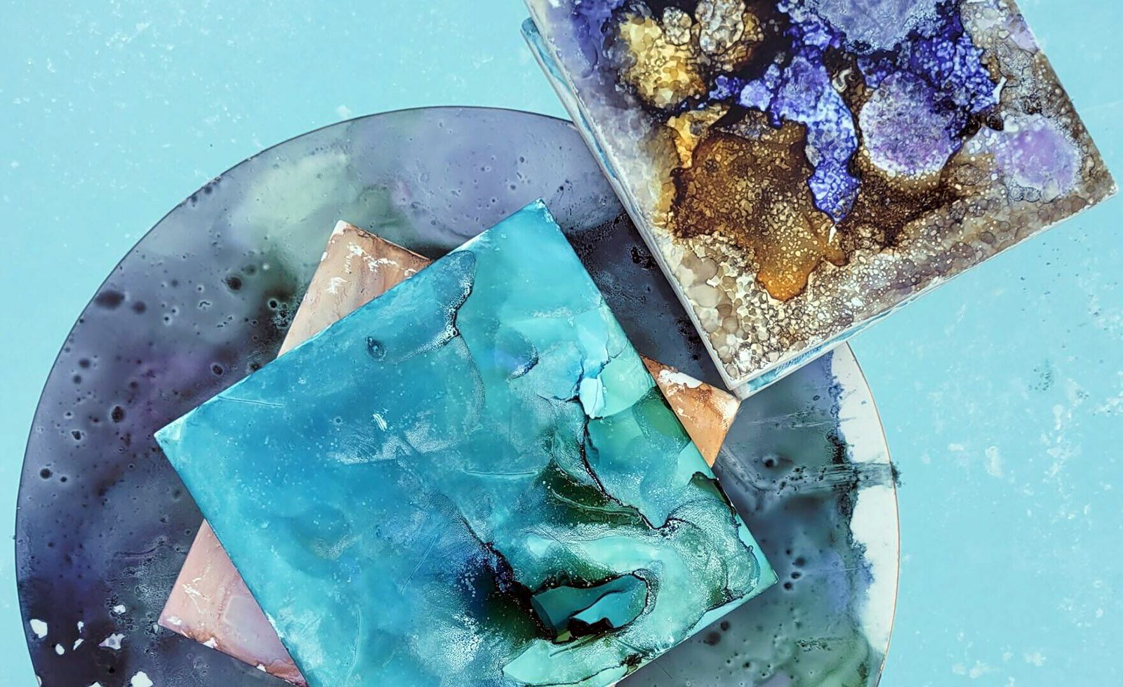 Learn how to produce alcohol ink art during an immersive glacier tour on Alaska's Matanuska Glacier