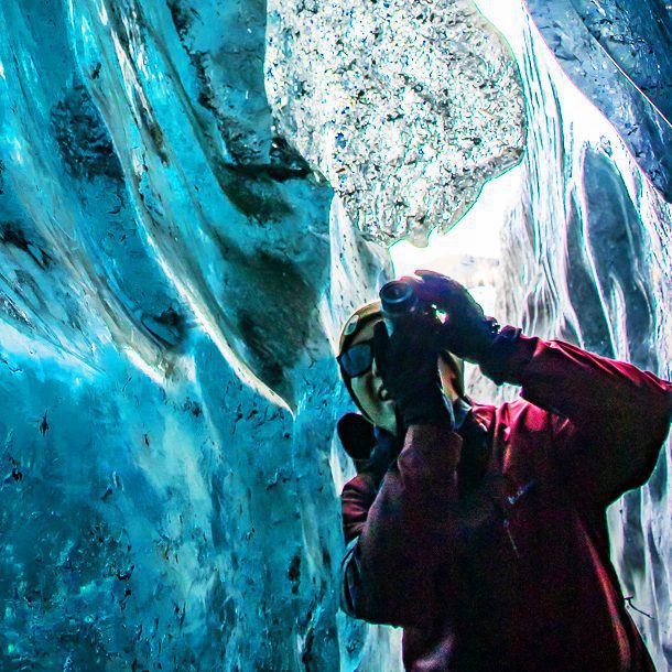 seeing a glacier ice cave near Palmer, AK with Glacier Tours on the Matanuska, an Alaska Glacier Tour Company